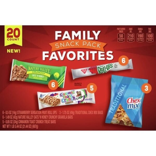 General Mills LunchBox Snacks Variety Pack, 20 Ct