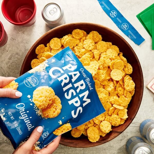ParmCrisps Gluten-Free Original Oven-Baked Parm Crisp Cheese Crackers, Family Size, 5 oz