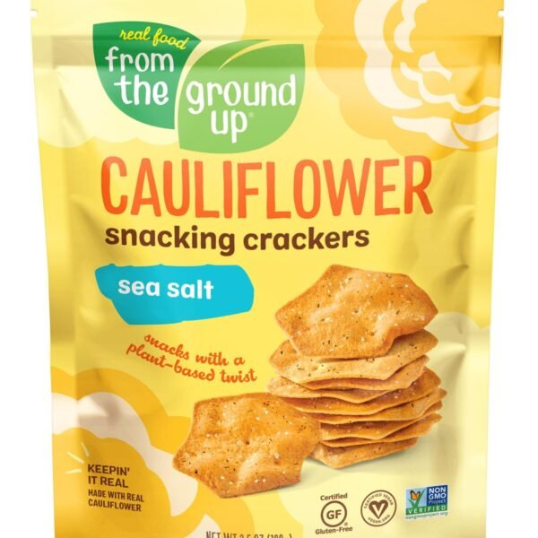 Real Food From The Ground Up Cauliflower Sea Salt Snacking Crackers, 3.5 Oz