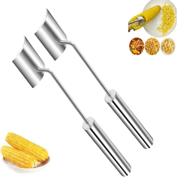 2 PCS Corn Cob Peeler Easy To Clean Corn Cob Peeler Stainless Steel Separator Tool For Home Kitchen, Restaurant Cook, Picnic Lov